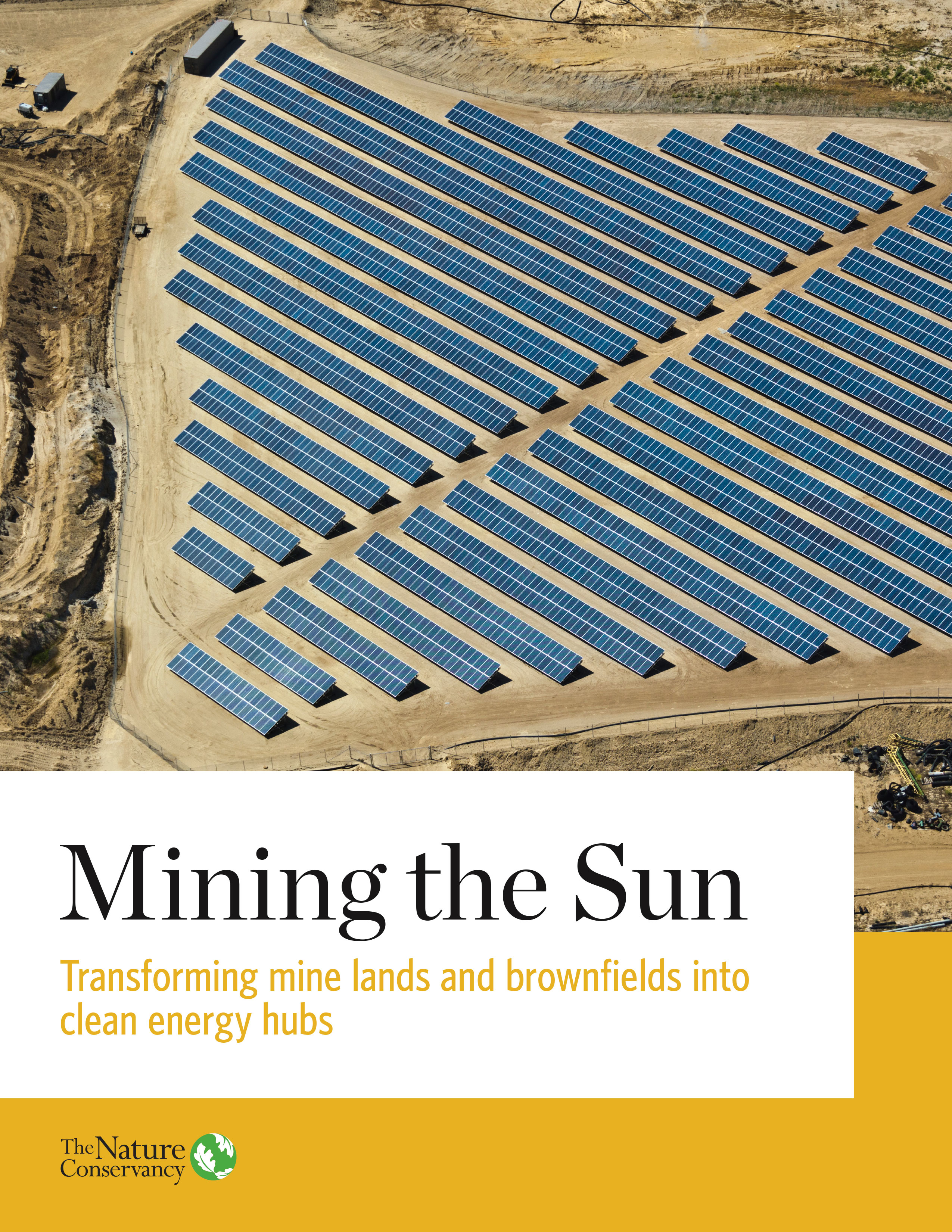 Report cover with solar panels.