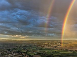 Early morning rain storm over Montrose, Colorado.