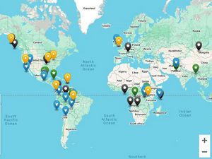 A map showing TNC's priorities around the globe.